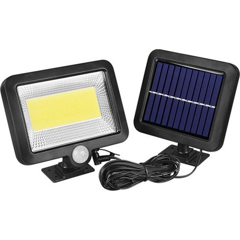 Lampe de nuit murale à énergie solaire 100COB avec détecteur de mouvement, étanche, pour l'extérieur et la sécurité du jardin. (1/5)