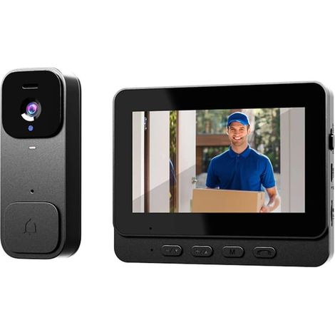 Llavero inalámbrico Linkcarol con video HD 1080p y pantalla de 4,3 pulgadas, cámara de vigilancia, visión nocturna y captura automática. (1/5)