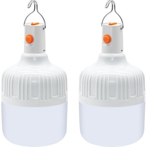 Lampe de travail suspendue, lampe de camping portable LED rechargeable, 3 modes d'intensité, éclairage extérieur pour tente, barbecue, jardin, urgence (1/5)