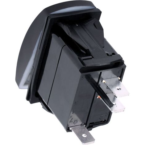 Interrupteur de klaxon à double lampe bleue, 3 broches, universel pour voitures et yachts, 12-24V (taille de découpe 37mm21mm). (1/5)