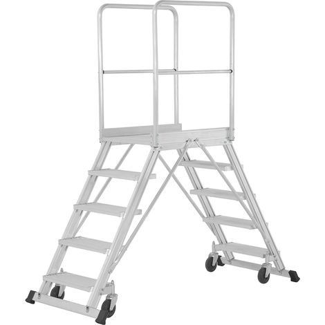 Plateforme mobile 2x8 marches - Hauteur max. de travail 3.94m - 688908 (1/5)