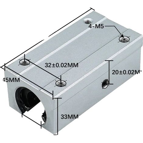 Linearführungselement, Aluminiumkonstruktion, reibungslose Bedienung, SBR16LUU (1/2)