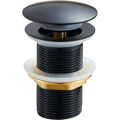 Bouchon de vidange universel sans trop-plein Bouchon , XU,de vidange noir Pop Up Bouchon de vidange pour lavabo - KZQ (1/2)