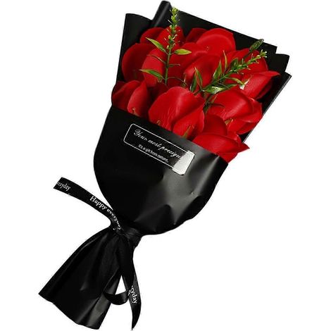 Savon cadeau en forme de rose, bouquet de roses, cadeau de Saint-Valentin, cadeau pour la fête des mères, Noël, anniversaire, épouse, femme-Red (1/5)