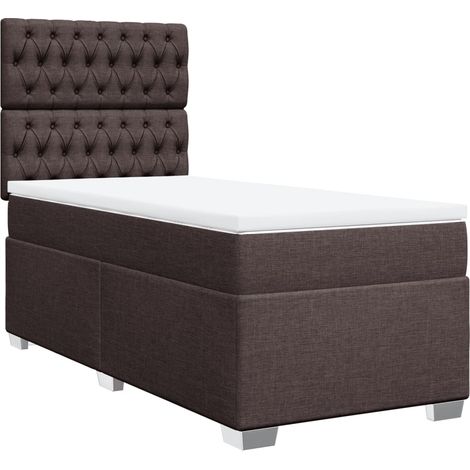 Maison Exclusive - Sommier à lattes de lit avec matelas Marron foncé 90x190 cm (1/5)