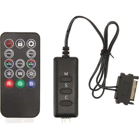 5V 3-PIN Wireless ARGB Controller mit SATA-Netzteil für PC-Lüfter und Fernsteuerung der Beleuchtungseinstellung