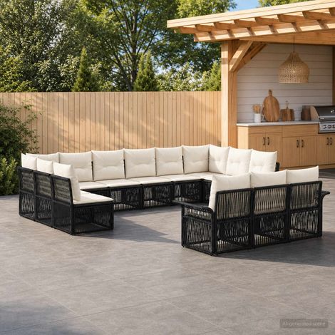 Set Divano da Giardino 13 pcs Nero polyrattan vidaXL (1/5)