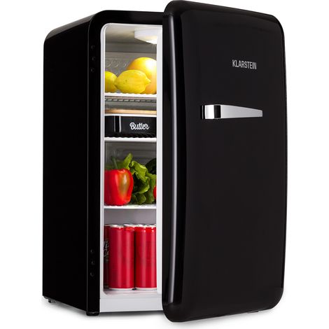 Klarstein Mini nevera retro Audrey 70 Litros 3 baldas 2 compartimentos en la puerta iluminación interior