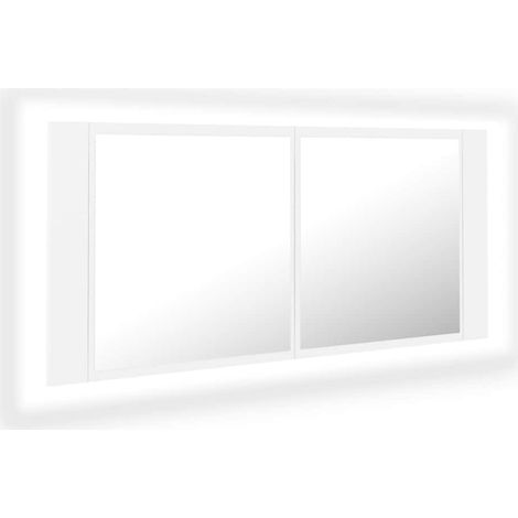vidaXL Specchio da Bagno con LED Bianco 100x12x45 cm in Acrilico (1/5)