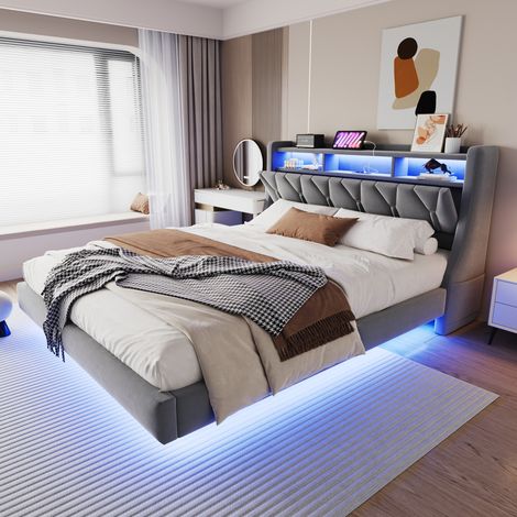 letto letto matrimoniale 180x200 LED contenitore OKMYHOME