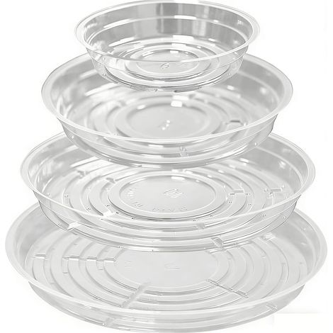 Lot de 20 soucoupes pour Plantes (15/20/25/30 cm) – Bacs d'égouttage en Plastique Transparent pour jardinières d'intérieur et d'extérieur (1/5)