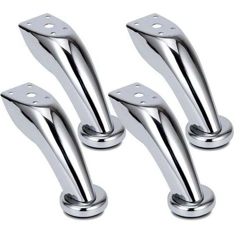 4 Pièces Pieds de Meubles, Pieds Canapé Épais Acier Inoxydable, Pieds Chromé, Meubles Armoire Lit Canapé Pieds, pour Canapés, Chaises, Tabourets, Armoires (1/4)