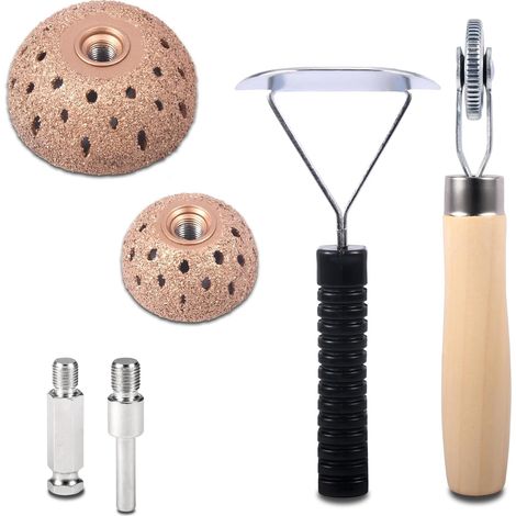 4-teiliges Reifenreparatur-Werkzeugset – 40 mm x 55 mm Wolframstahl-Schleifscheiben, Reparaturrolle und Schaber zum Reparieren, Schleifen und Polieren von Autoreifen