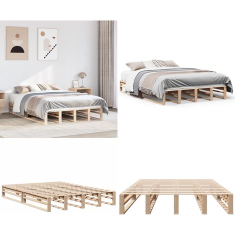 vidaXL Cadre de lit sans matelas 150x200 cm bois de pin massif (1/5)