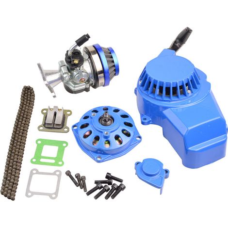Blue, modified carburetor clutch, suitable for 43cc, 47cc and 49cc engines 40mm/44mm pull starter conversion parts for motorcycles, off-road vehicles and karts.