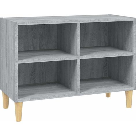 Meuble TV, Étagère TV, Meuble de Salon, avec pieds en bois massif Sonoma gris 69,5x30x50 cm OIB8218E (1/5)