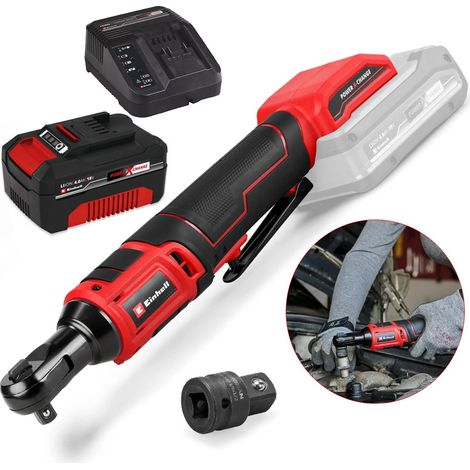 Einhell 18V Cordless Ratchet Wrench 60Nm 3/8"" 1/2"" PXC TE-RW 18/60 Li + 4AH Kit (1/5)