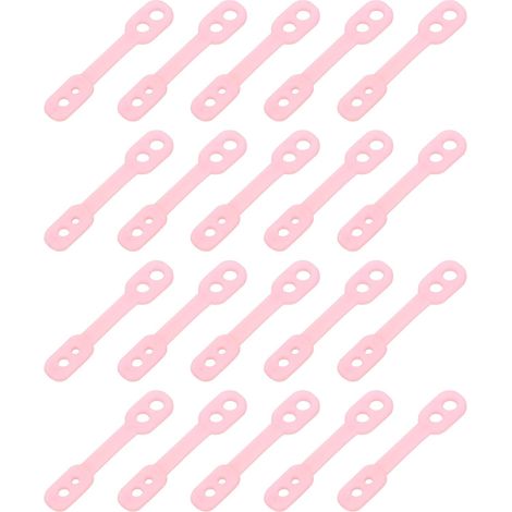 Lot de 20 cintres, coupe-vent, avec bandes de fixation en plastique, crochets, antidérapants, boucle de fixation, anti-goutte, pour une utilisation intérieure et extérieure, rose