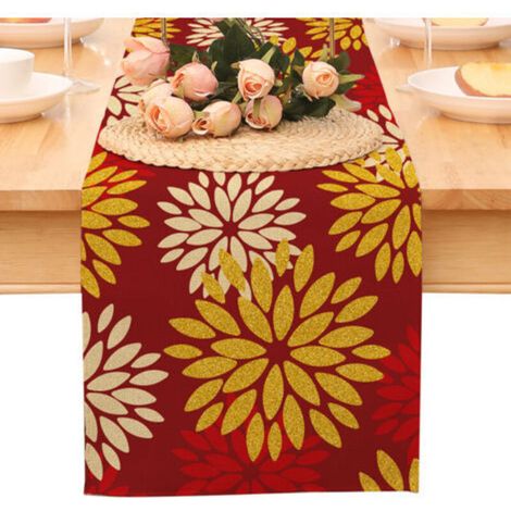 Chemin de table « Bonne année », nappe noire et or à pois et étoiles, décoration pour la maison et la cuisine, ambiance champêtre, linge de table en toile de jute pour les fêtes d'hiver 2026 (1/5)