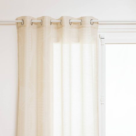 Tende en métal Arca 140x240cm Beige en Jacquard - Atmosphera Créateur d'Intérieur (1/3)