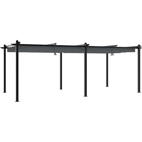 Cenador de jardín con techo retráctil aluminio antracita 3x6 m vidaXL (1/5)