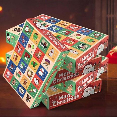 Set mit 5 leeren 24-Tage-Adventskalender-Boxen – Weihnachtscountdown – Befüllen Sie sie mit Schokolade, Süßigkeiten und Spielzeug – Crezuo