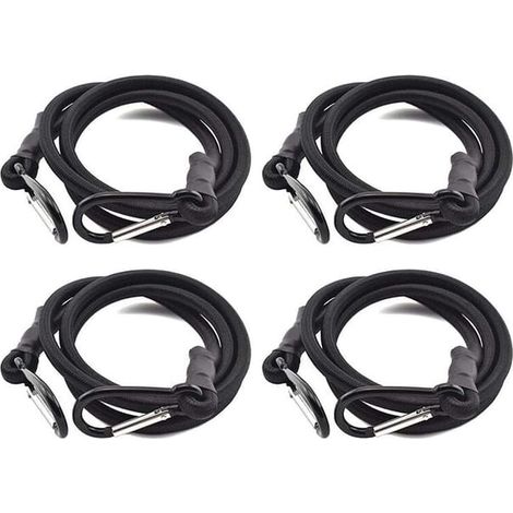 Tendeurs,Sandow Elastique,Tendeurs Elastique avec Crochets,4 Pièces Tendeur Elastique Noir,Sandow avec Crochet pour Tendeurs Porte Bagage(1m) (SKU produit : 95820224 SKU Offre : S195656) (1/4)