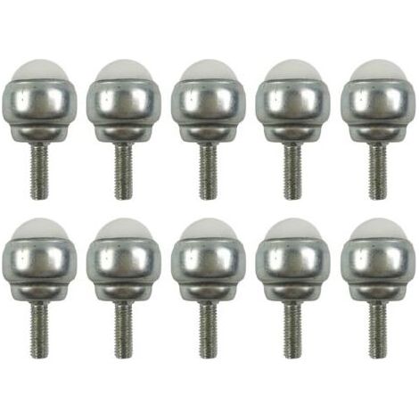 10Pcs Roulettes À Billes Pivotantes, Rouleau en Acier Au Carbone Avec Tige Filetée M5, Mini Industriel Roue Universelle À Roulement À Billes pour Meubles, Bandes Transporteuses (2 Nylonkugel)