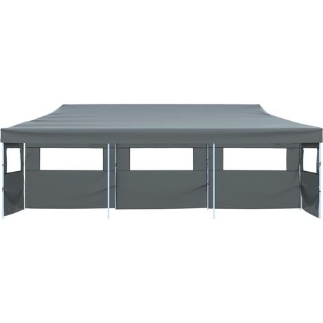 Tente de réception pliable, Pavillon, Pergola, Tente de jardin, avec 5 parois 3 x 9 m Anthracite OIB5889E (1/5)