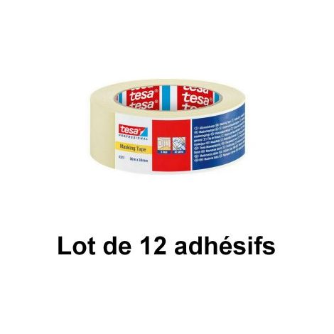 Adhésif de masquage supérieur, 38 mm x 50 m - tesa® 4323 - Lot de 12 adhésifs