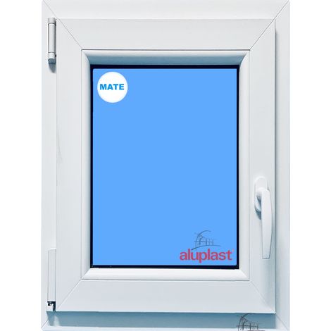 Ventana PVC 700x1000 Blanca Oscilobatiente Izquierda Vidrio Mate (1/6)