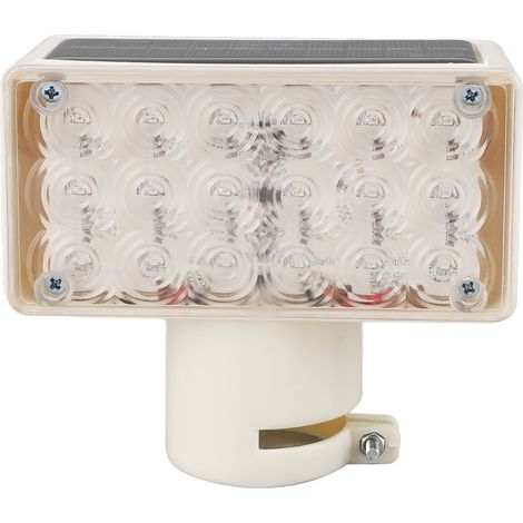 Phare de signalisation routière solaire 18LEDs, étanche, alternance rouge et bleu, lumière stroboscopique de sécurité pour la nuit, protection routière, base manchon 52mm. (1/5)