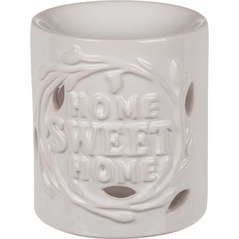Brûle-Parfum home sweet home en céramique blanche (1/2)