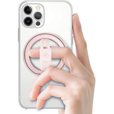 Magnetische Handyhalterung aus roségoldenem Silikon, MagSafe-kompatibler Haltering, verstärkte Rückseite für iPhone 14, 13, 12 Pro/Max/Plus, verbesserte Version (1/5)
