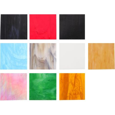 Feuilles De Vitrail 10 Pièces 10X10 Cm Plaques De Verre Colorées À Texture Ondulée Verre Mosaïque Pour Vitraux Décoration Maison Église Mariage Noël Et Fêtes (1/5)