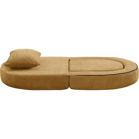 Canapé convertible modulable pliable avec matelas intégré et accoudoirs amovibles, sans assemblage, tissu éponge respirant (1/5)