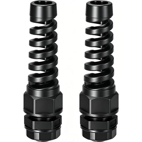 Presse-étoupe étanche M12 nylon avec écrou (M12)  2pcs noir réglable, 6-12mm, anti-traction, boîtes élect., ext., industriel (1/5)