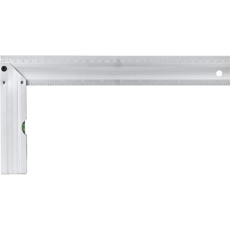 Équerre De Menuiserie - Aluminium 300mm Avec Niveau À Bulle - Mesure Métrique Et Pouces - Pour Bois Et Métal - 1 Pièce (1/5)
