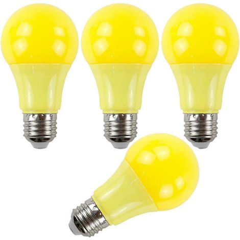 4er-Pack 9-W-A19-LED-Lampen (entspricht 60 W), geeignet für Verandabeleuchtung, Partydekoration, Bars und Wohnraumbeleuchtung, E27-Sockel, nicht dimmbar, gelb