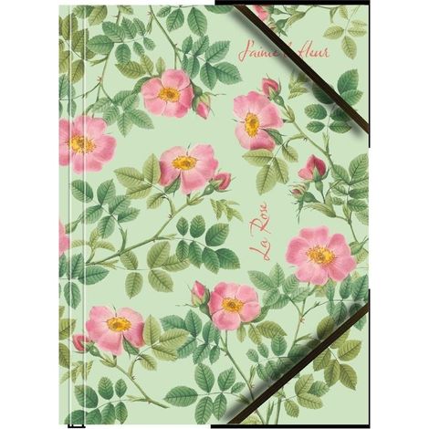 Carpeta de cartón tamaño A4 con rosas elásticas en las esquinas (6 unidades)