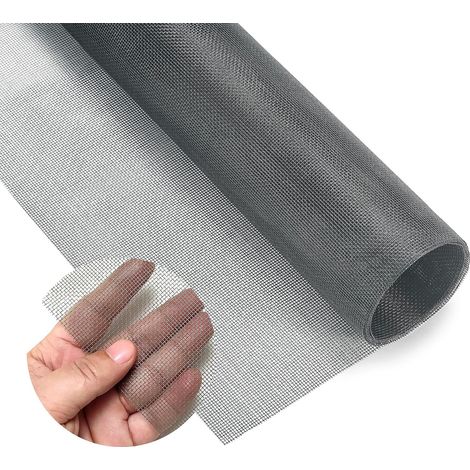 Moustiquaire Fenêtre 120 x 250cm Fibre de Verre Moustiquaire Maille Écran Anti Moustique Mouche Insecte pour Porte Fenêtre Baie Vitrée(Gris) (1/5)