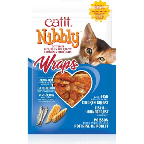 Snacks masticables para gatos Catit Nibbly Wraps
