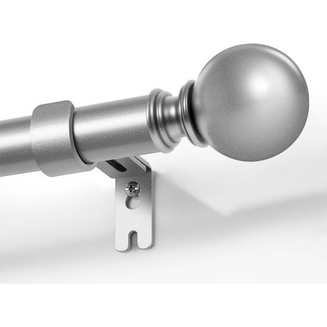 Tringle de Rideau Réglable en Argent Set 76cm-114cm Tringle de Rideau Décorative avec Embouts en Aluminium pour Salle de Bain Chambre Salon DEY7A (1/5)