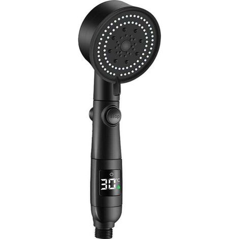 Pommeau de douche haute pression 5 modes réglables – Affichage LED température – Tuyau inox 1,5m – Anti-calcaire – Économie d'eau (1/3)