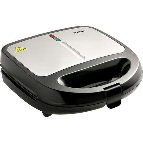 Sandwichmaker Waffeleisen, Kontaktgrill, 800 W, herausnehmbares Blech, Schwarz, YM5513 (1/3)