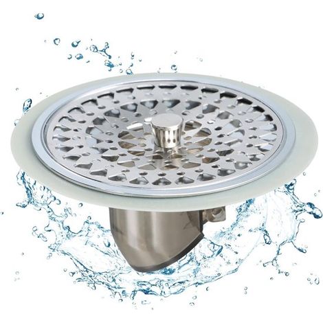 Filtro doccia efficace per capelli, scarico a pavimento con filtro per capelli, design in silicone e acciaio inossidabile, raccogli capelli per doccia e scarico. (1/5)