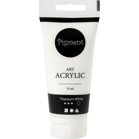 Peinture acrylique mate - Pigment Art Acrylic - - 75 ml Blanc