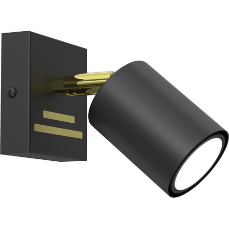 Faretto parete/soffitto orientabile nero-oro GU10 8W Striper