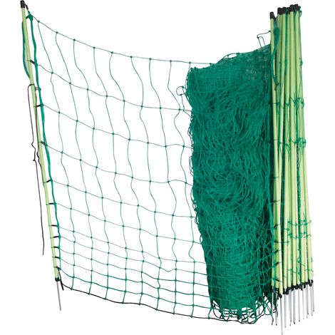 Poulailler Direct – Filet non électrifié vert 1,12 m – 50 m pour volaille – Installation facile avec 15 piquets rigides – Fabriqué en Europe (1/5)