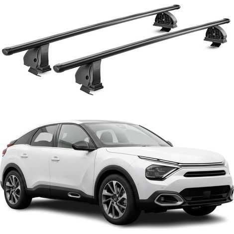 OMAC Stahl Dachträger Querträger Citroen C4 III 2021-2026 – TÜV / DIN 75302:2019 – Abschließbar – Max. 75 kg – 2 Stangen – Schwarz (1/5)